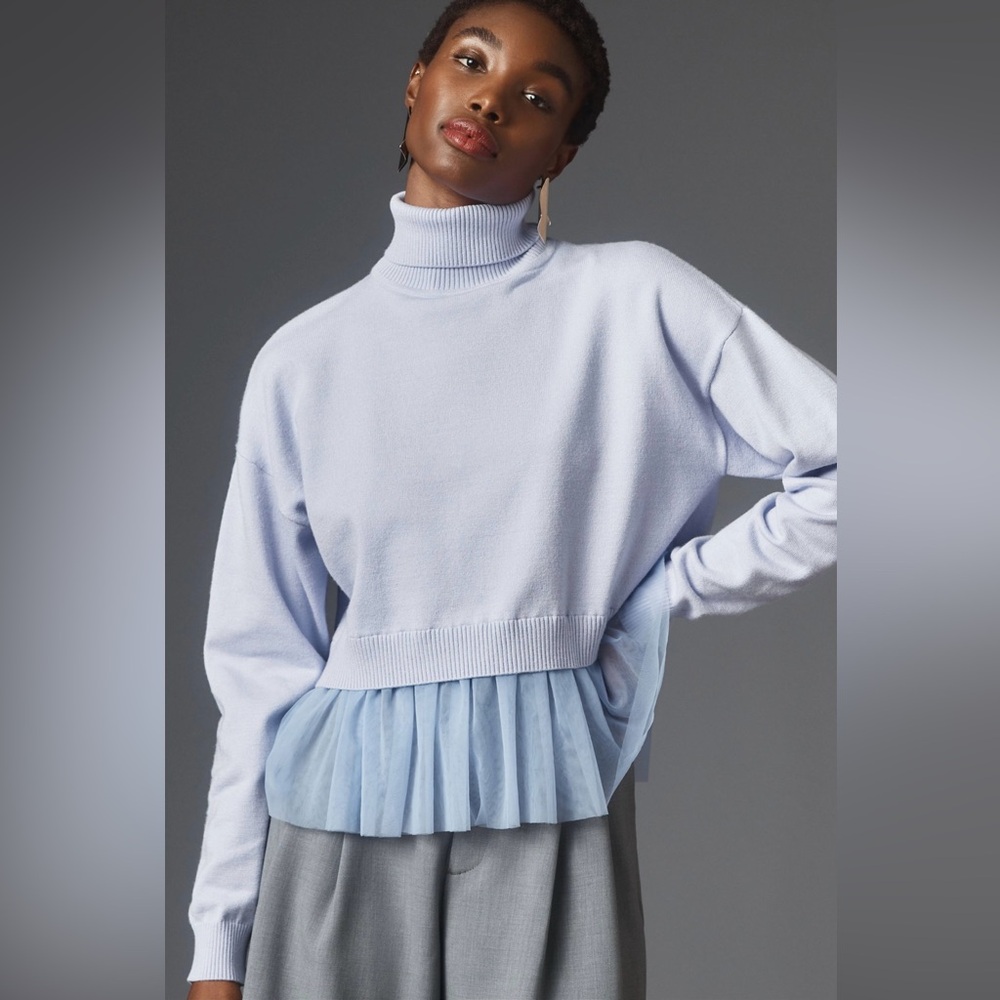 Anthropologie Sunday in Brooklyn Turtleneck Peplum Sweater
